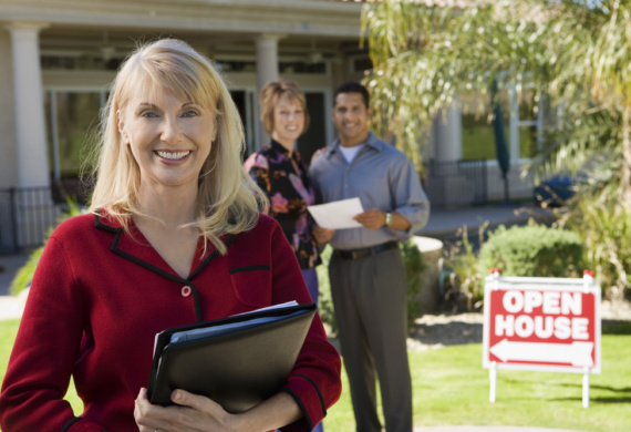 Smiling woman in yard